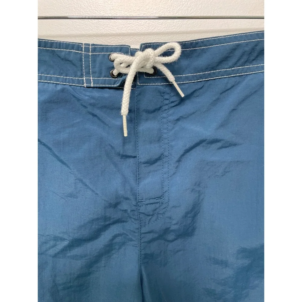 LL Bean Men 36 Blue Nylon Board Shorts Swim Trunks Vacation Paddle Board Fishing